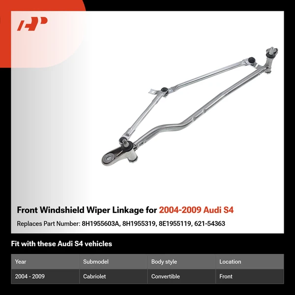 Front Windshield Wiper Linkage for 2004-2009 Audi S4