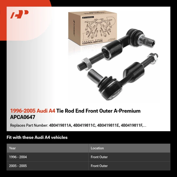 1996-2005 Audi A4 Tie Rod End Front Outer A-Premium APCA0647