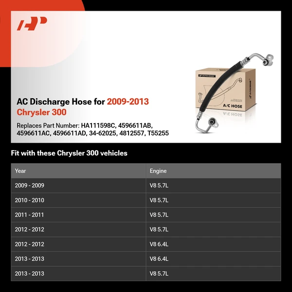 AC Discharge Hose for 2009-2013 Chrysler 300