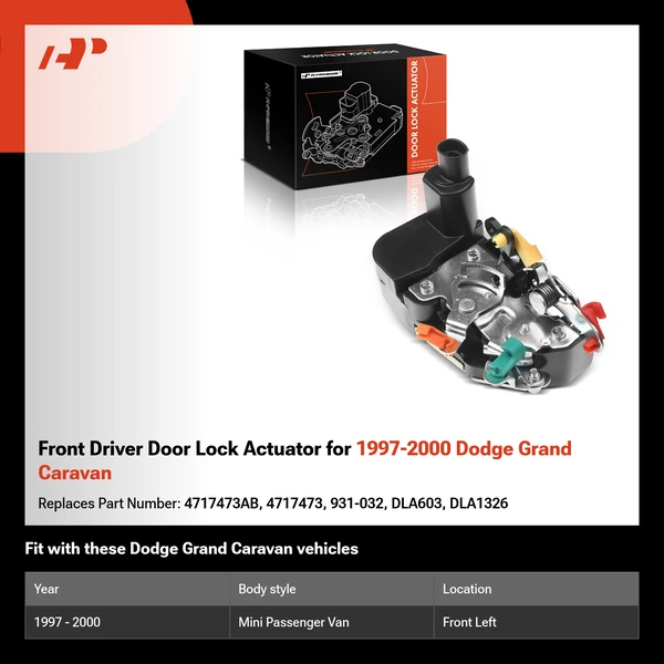 Front Driver Door Lock Actuator for 1997-2000 Dodge Grand Caravan