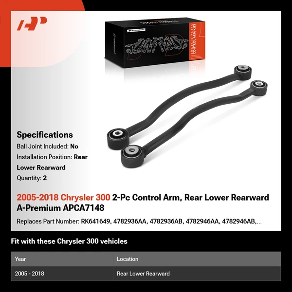 2005-2018 Chrysler 300 2-Pc Control Arm, Rear Lower Rearward A-Premium APCA7148
