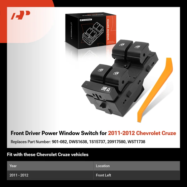 Front Driver Power Window Switch for 2011-2012 Chevrolet Cruze