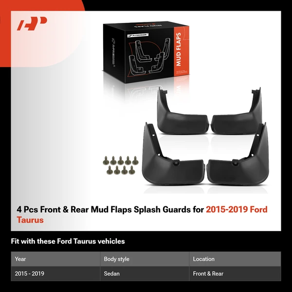4 Pcs Front & Rear Mud Flaps Splash Guards  for 2015-2019 Ford Taurus
