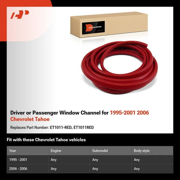 Driver or Passenger Window Channel for 1995-2001 2006 Chevrolet Tahoe