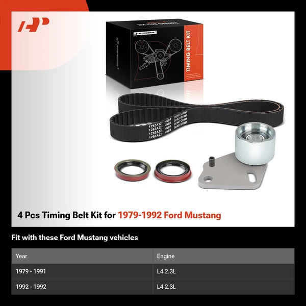 4 Pcs Timing Belt Kit for 1979-1992 Ford Mustang