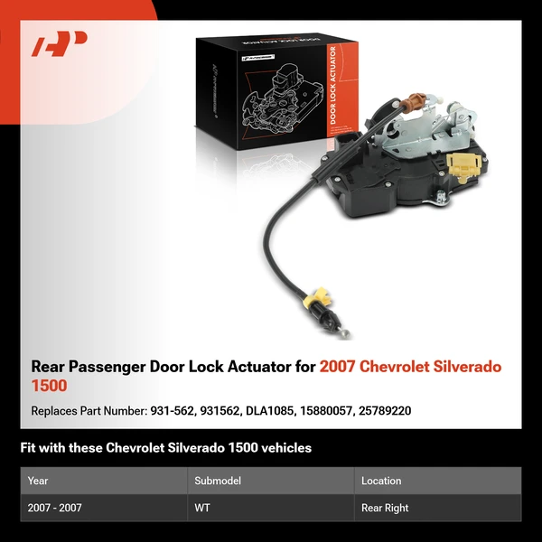 Rear Passenger Door Lock Actuator for 2007 Chevrolet Silverado 1500