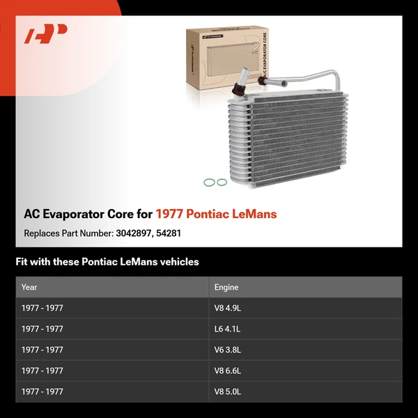 AC Evaporator Core for 1977 Pontiac LeMans