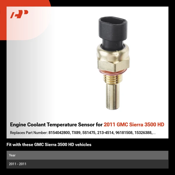 Engine Coolant Temperature Sensor for 2011 GMC Sierra 3500 HD