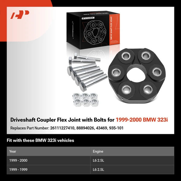 Driveshaft Coupler Flex Joint with Bolts for 1999-2000 BMW 323i