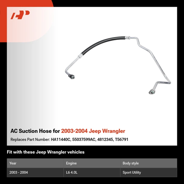 AC Suction Hose for 2003-2004 Jeep Wrangler