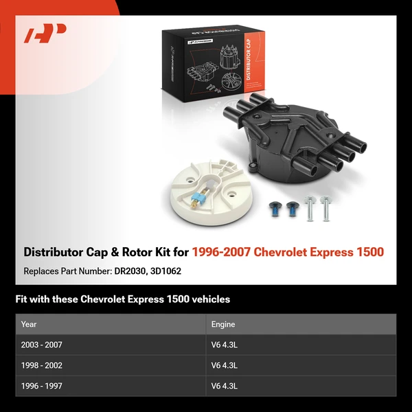 Distributor Cap & Rotor Kit for 1996-2007 Chevrolet Express 1500
