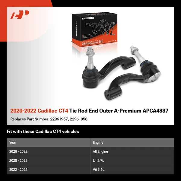 2020-2022 Cadillac CT4 Tie Rod End Outer A-Premium APCA4837
