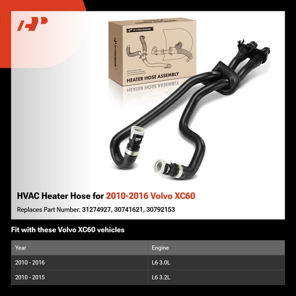 HVAC Heater Hose for 2010-2016 Volvo XC60