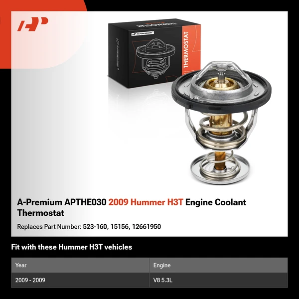 A-Premium APTHE030 2009 Hummer H3T Engine Coolant Thermostat