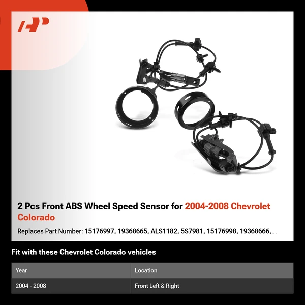 2 Pcs Front ABS Wheel Speed Sensor for 2004-2008 Chevrolet Colorado