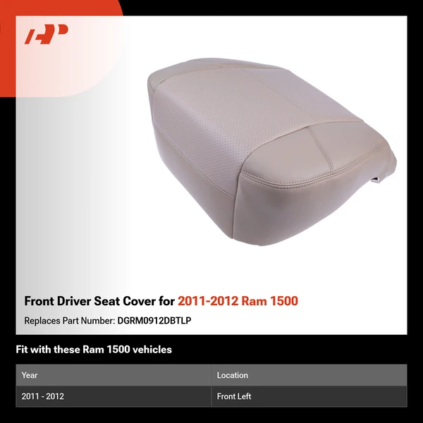 Front Driver Seat Cover for 2011-2012 Ram 1500