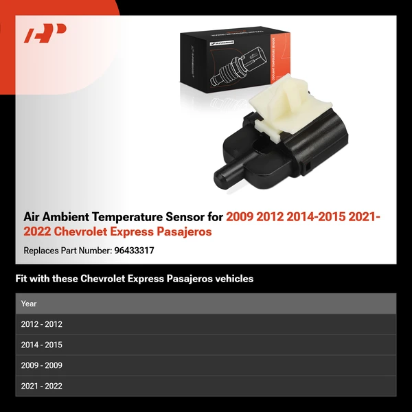 Air Ambient Temperature Sensor for 2009 2012 2014-2015 2021-2022 Chevrolet Express Pasajeros