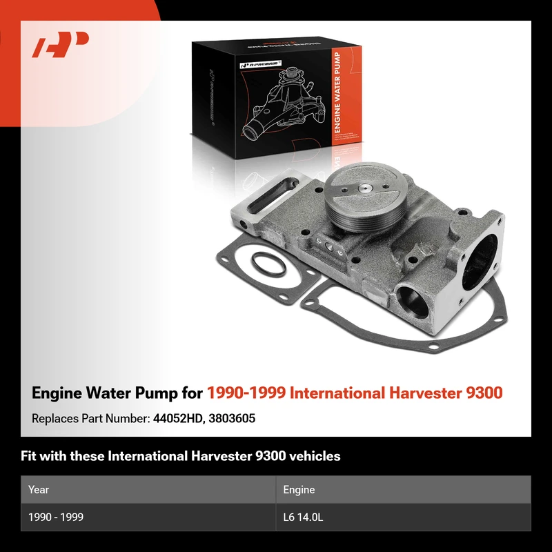 Engine Water Pump for 1990-1999 International Harvester 9300