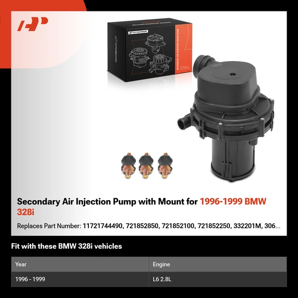 Secondary Air Injection Pump with Mount for 1996-1999 BMW 328i