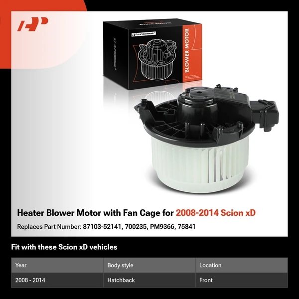 Heater Blower Motor with Fan Cage for 2008-2014 Scion xD