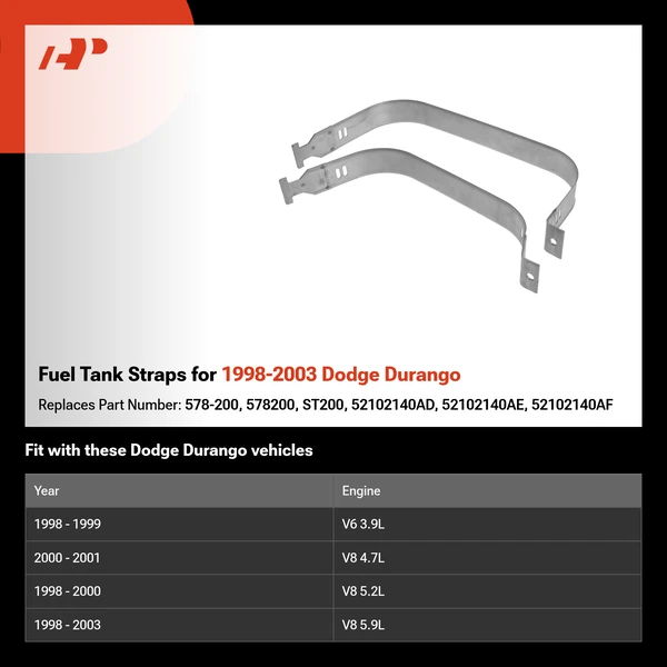 Fuel Tank Straps for 1998-2003 Dodge Durango