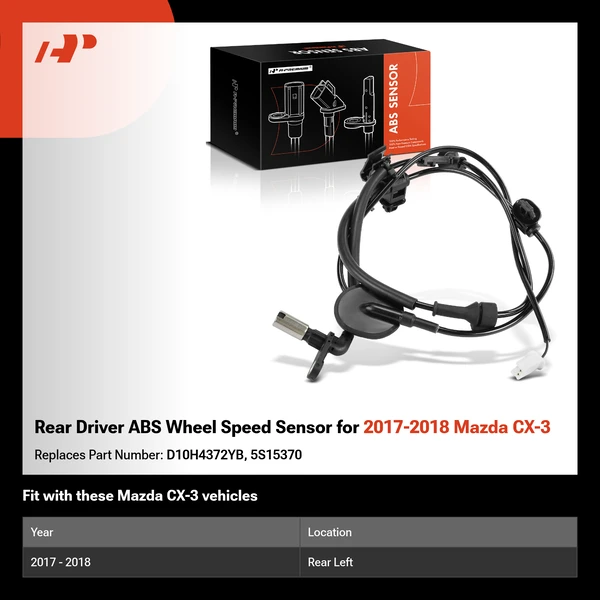 Rear Driver ABS Wheel Speed Sensor for 2017-2018 Mazda CX-3