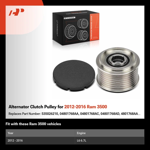 Alternator Clutch Pulley for 2012-2016 Ram 3500