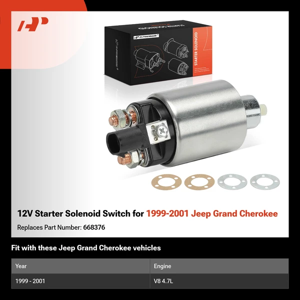 12V Starter Solenoid Switch for 1999-2001 Jeep Grand Cherokee