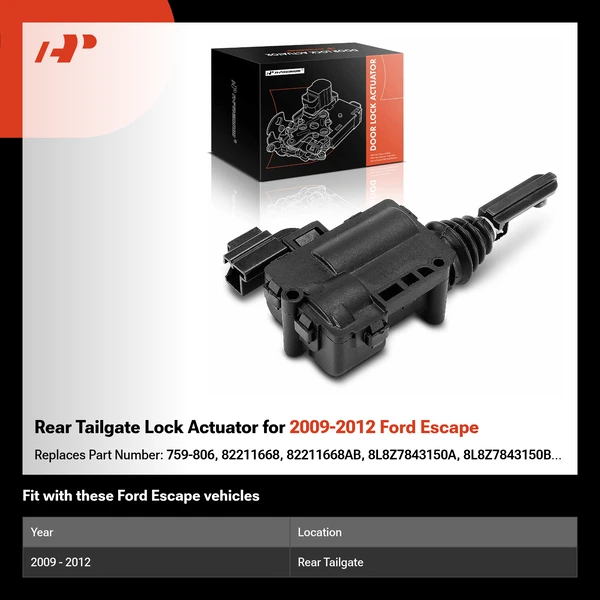 Rear Tailgate Lock Actuator for 2009-2012 Ford Escape