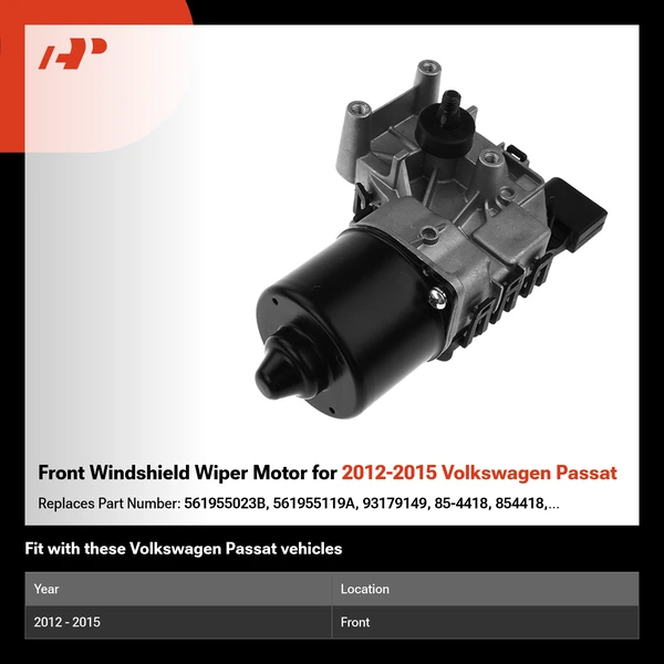 Front Windshield Wiper Motor for 2012-2015 Volkswagen Passat