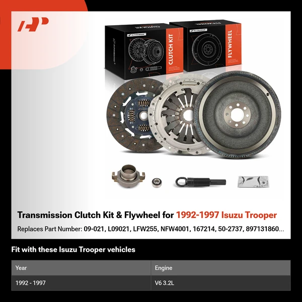 Transmission Clutch Kit & Flywheel for 1992-1997 Isuzu Trooper