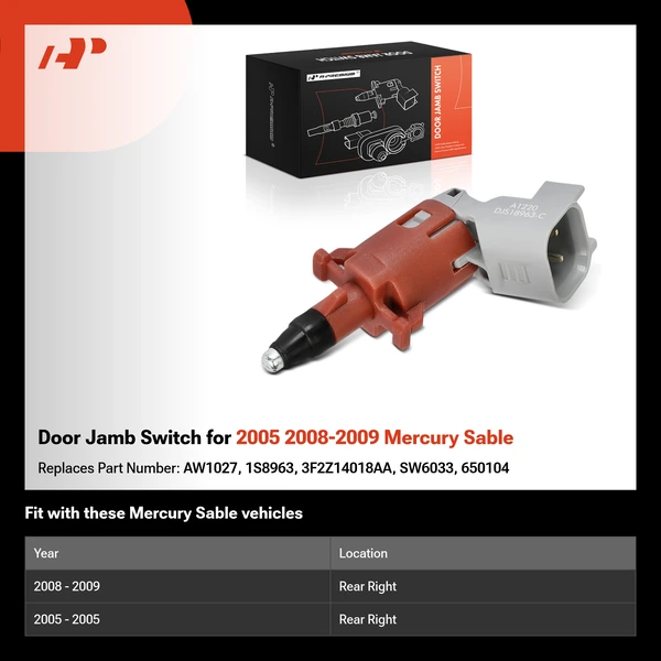 Door Jamb Switch for 2005 2008-2009 Mercury Sable