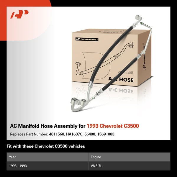 AC Manifold Hose Assembly for 1993 Chevrolet C3500