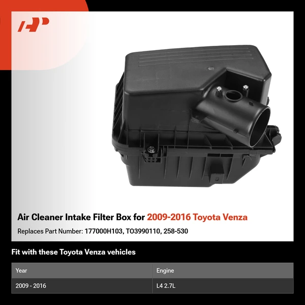 Air Cleaner Intake Filter Box for 2009-2016 Toyota Venza