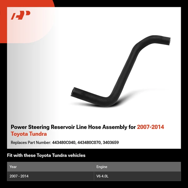 Power Steering Reservoir Line Hose Assembly for 2007-2014 Toyota Tundra