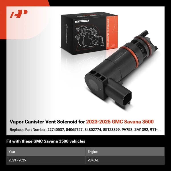 Vapor Canister Vent Solenoid for 2023-2025 GMC Savana 3500