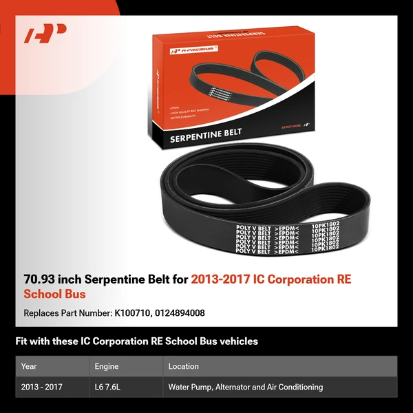 70.93 inch Serpentine Belt for 2013-2017 IC Corporation RE School Bus