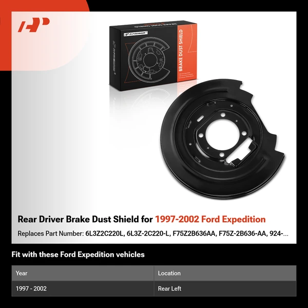 Rear Driver Brake Dust Shield for 1997-2002 Ford Expedition