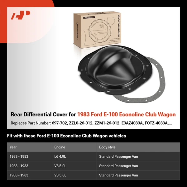 Rear Differential Cover for 1983 Ford E-100 Econoline Club Wagon