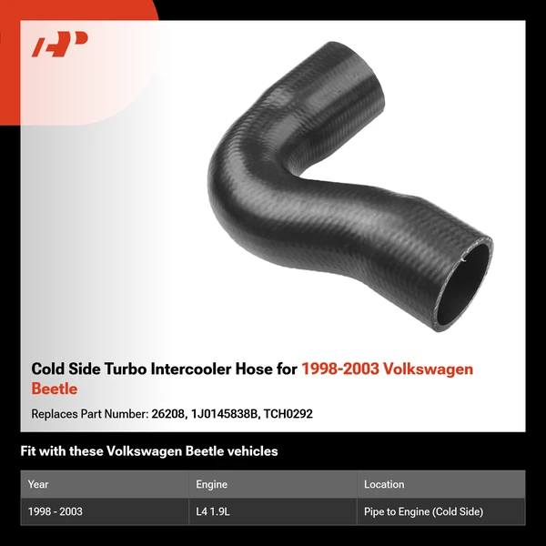 Cold Side Turbo Intercooler Hose for 1998-2003 Volkswagen Beetle