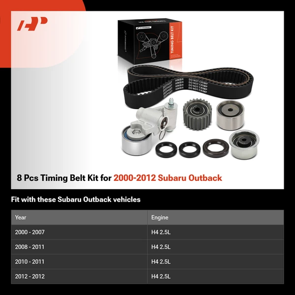 8 Pcs Timing Belt Kit for 2000-2012 Subaru Outback