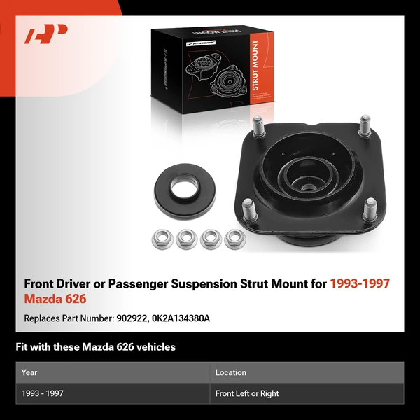 Front Driver or Passenger Suspension Strut Mount for 1993-1997 Mazda 626