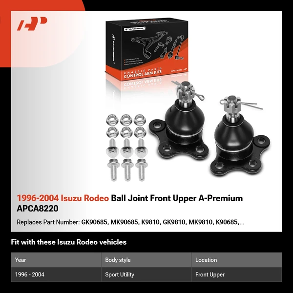 1996-2004 Isuzu Rodeo Ball Joint Front Upper A-Premium APCA8220