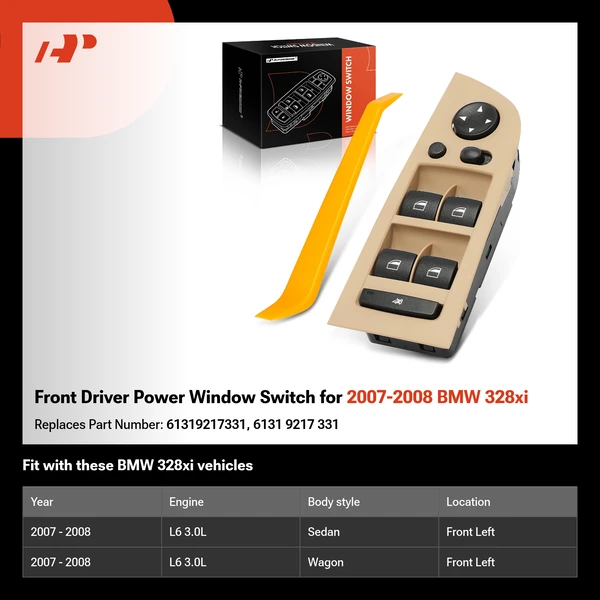 Front Driver Power Window Switch for 2007-2008 BMW 328xi