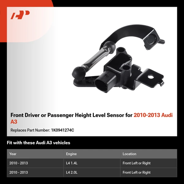 Front Driver or Passenger Height Level Sensor for 2010-2013 Audi A3
