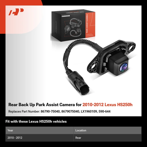 Rear Back Up Park Assist Camera for 2010-2012 Lexus HS250h