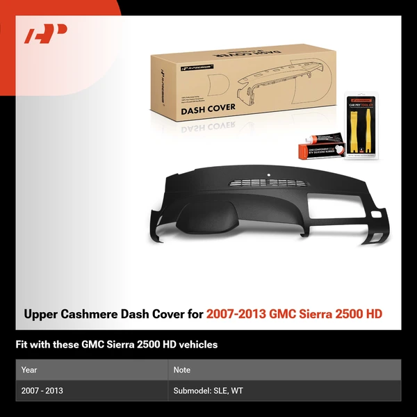 Upper Cashmere Dash Cover for 2007-2013 GMC Sierra 2500 HD
