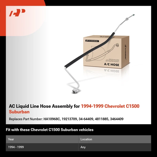 AC Liquid Line Hose Assembly for 1994-1999 Chevrolet C1500 Suburban