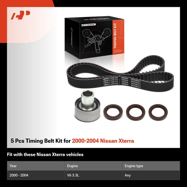 5 Pcs Timing Belt Kit for 2000-2004 Nissan Xterra