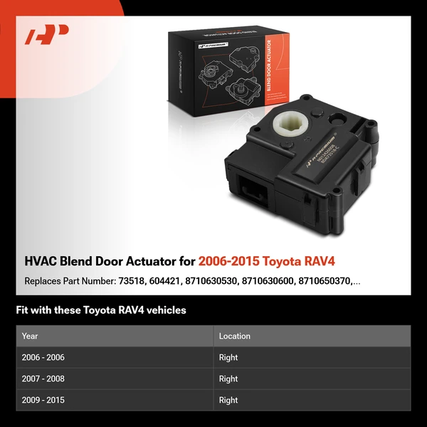 HVAC Blend Door Actuator for 2006-2015 Toyota RAV4